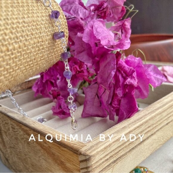 Heart amethyst charm cracelet - Picture 2 of 2